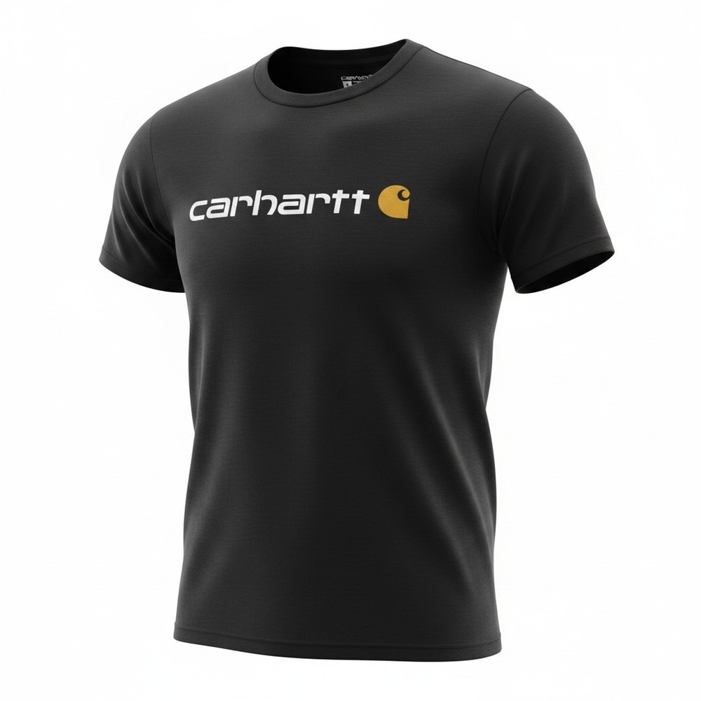 Carhartt Graphic Tee‎ Mens S Small Black Loose Fit Short Sleeve Logo Shirt